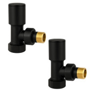 Комплект кранов Warm Well 1/2" black mat, угловой